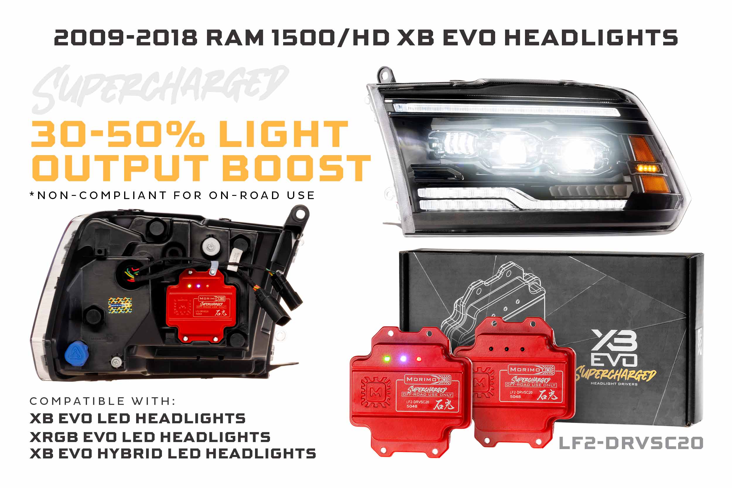 LF2-520R | Morimoto XRGB Evo LED Headlights for 09-18 Dodge Ram HD